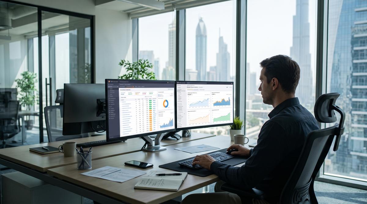 SEO specialist analyzing Dubai search rankings and keyword data